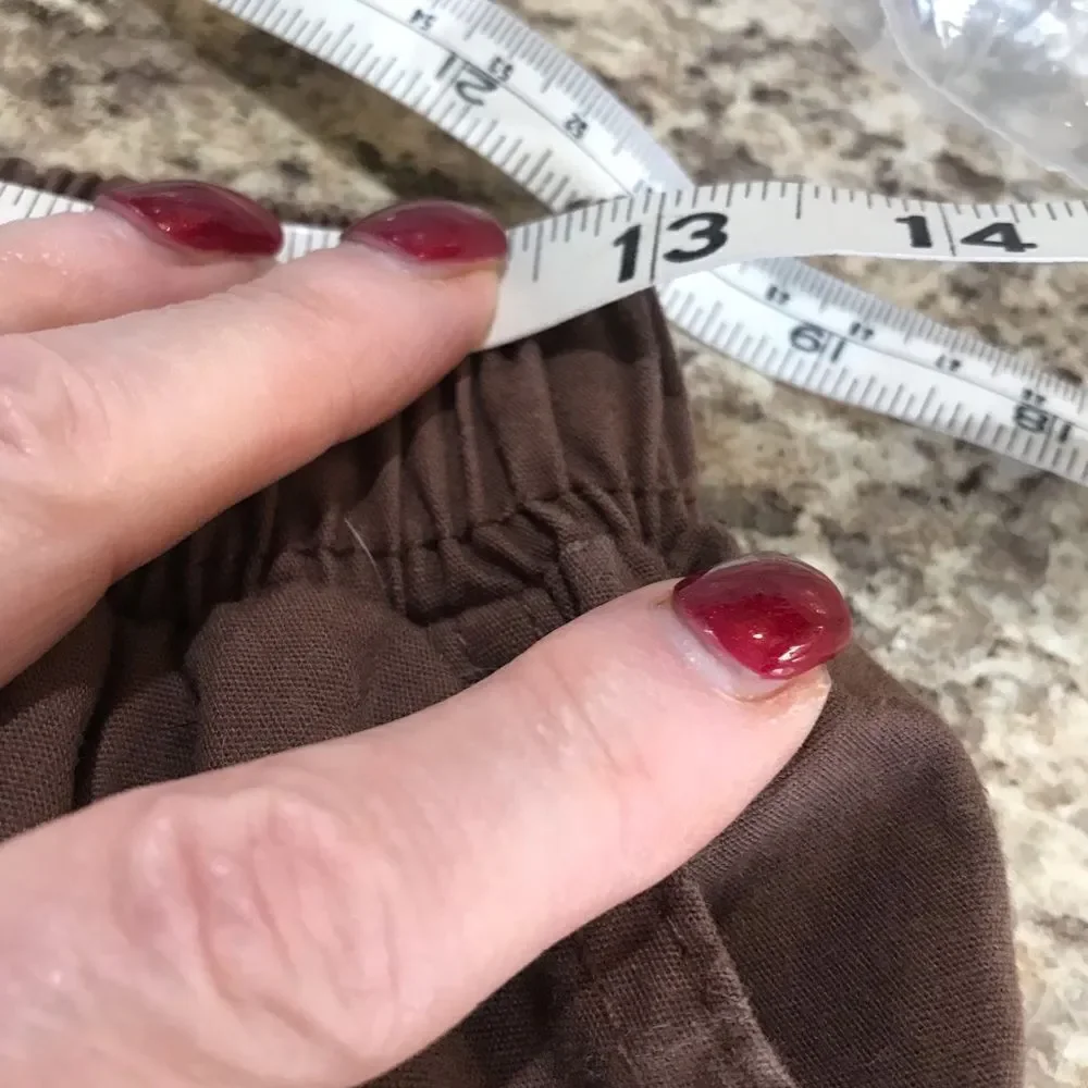 Parisian Brown Cargo Joggers Snap Pockets Size 10 - Picture 10 of 11